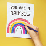 Coloring Page PRIDE RAINBOW Instant Download