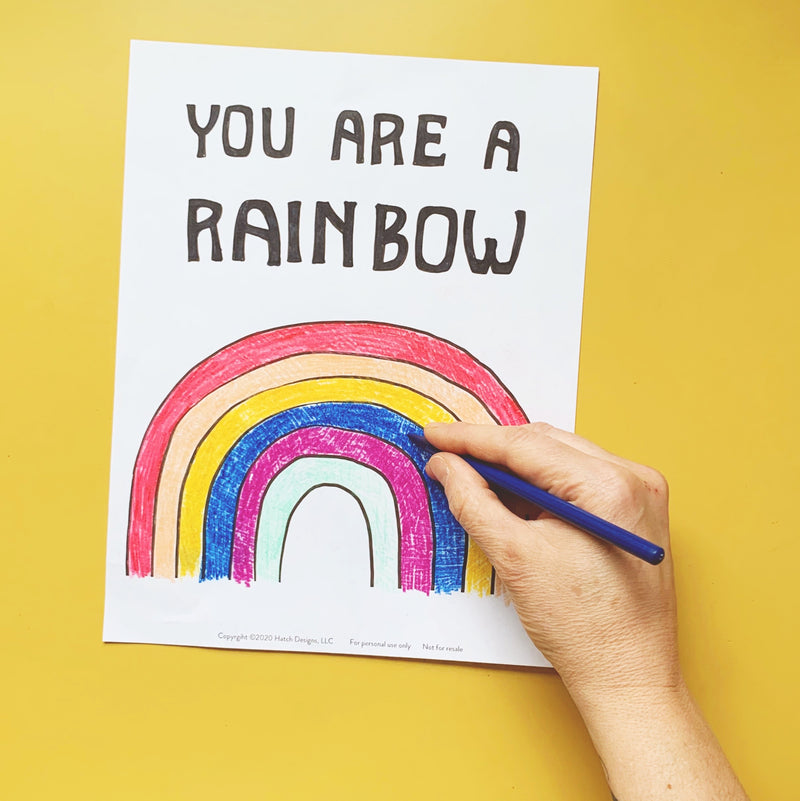 Coloring Page PRIDE RAINBOW Instant Download