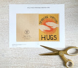 Sending Hugs Printable Greeting Card Instant Download