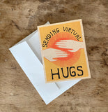 Sending Hugs Printable Greeting Card Instant Download