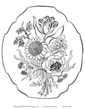Coloring Page Bouquet Instant Download