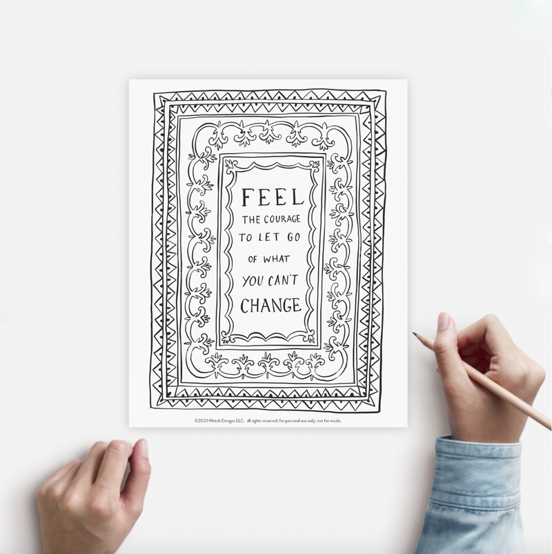 Coloring Page COURAGE Instant Download