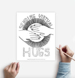 Coloring Page HUGS Instant Download