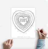 Coloring Page HOPE Instant Download