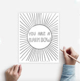 Coloring Page PRIDE RAINBOW Instant Download