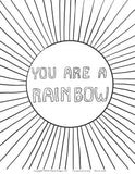 Coloring Page PRIDE RAINBOW Instant Download