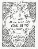 Coloring Page RUMI Instant Download