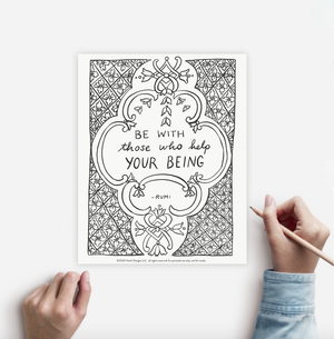 Coloring Page RUMI Instant Download
