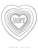 Coloring Page HOPE Instant Download