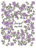 Forget Me Not Printable Greeting Card Instant Download